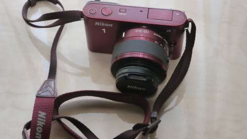 Nikon 1 J2 10.1 MP HD Digital Camera with 10-30mm VR Lens (Red)