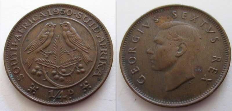 A 1950 SOUTH AFRICAN FARTHING