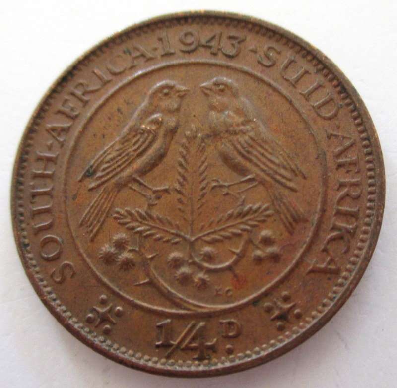 A 1943  SOUTH AFRICAN FARTHING