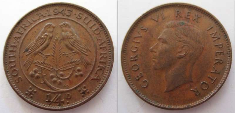 A 1943  SOUTH AFRICAN FARTHING