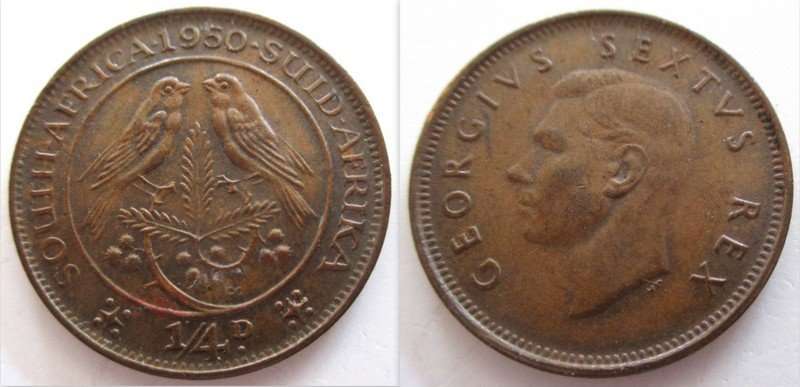 A 1950 SOUTH AFRICAN FARTHING