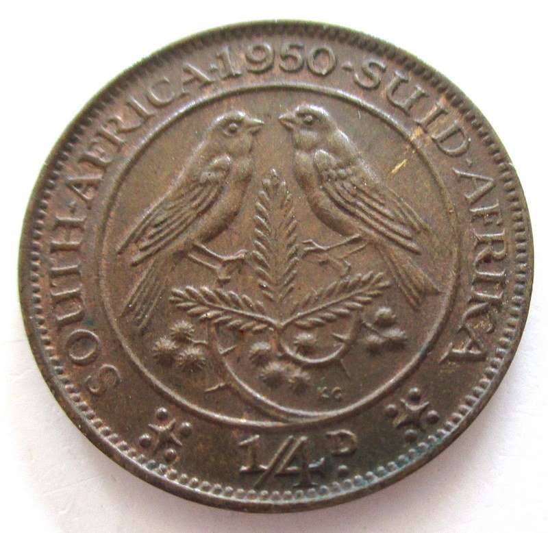 A 1950 SOUTH AFRICAN FARTHING