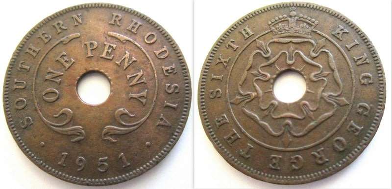 A LOT OF RHODESIAN AND SOUTHERN RHOD COINS INCLUDING A 1954 SOUTHERN RHOD HALF CROWN --ALL FOR 1 bid