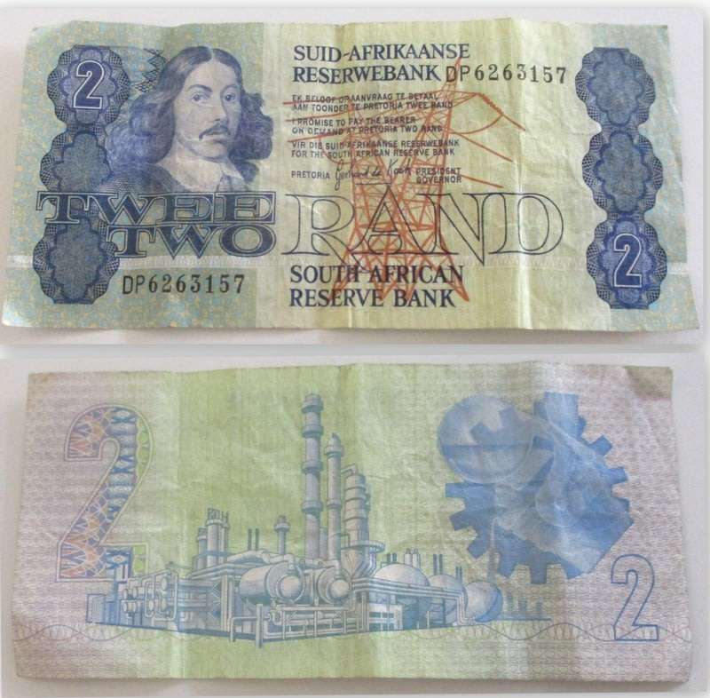 3 VARIOUS SILVER COINS AND SIX SOUTH AFRICAN BANK NOTES