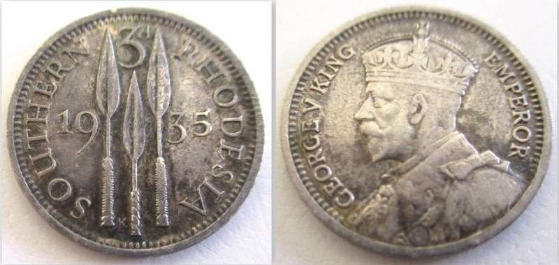 3 VARIOUS SILVER COINS AND SIX SOUTH AFRICAN BANK NOTES