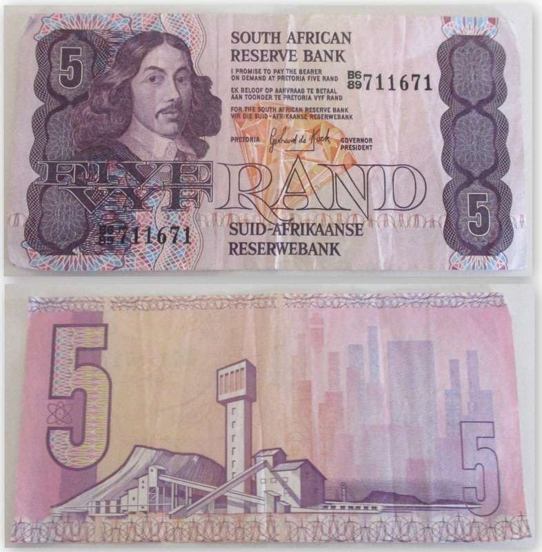 3 VARIOUS SILVER COINS AND SIX SOUTH AFRICAN BANK NOTES