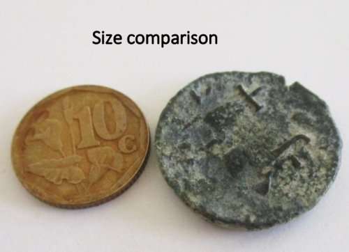 AN AUTHENTIC ANCIENT COIN--UNIDENTIFIED--MAY BE CRUSADERS ERA