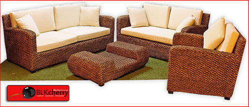 4pc Water Hyacinth Lounge Set      * Single Seater with cushions     * Double Seater with cushions