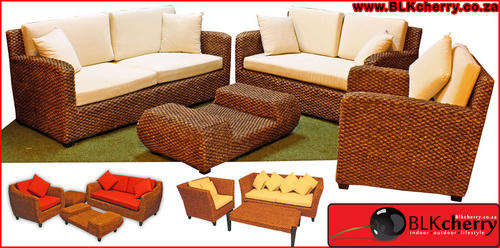 wicker water hyacinth lounge suites with cushions, durable,weatherproof, no maintanance