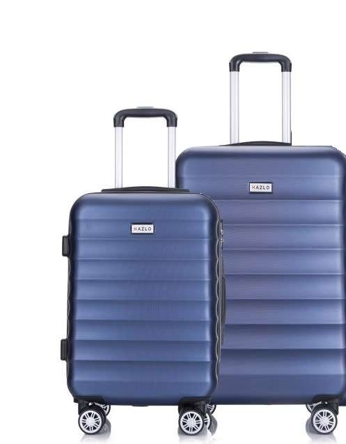 2 Piece Trolley ABS Hard Luggage Bag Set (Small & Medium) - Blue