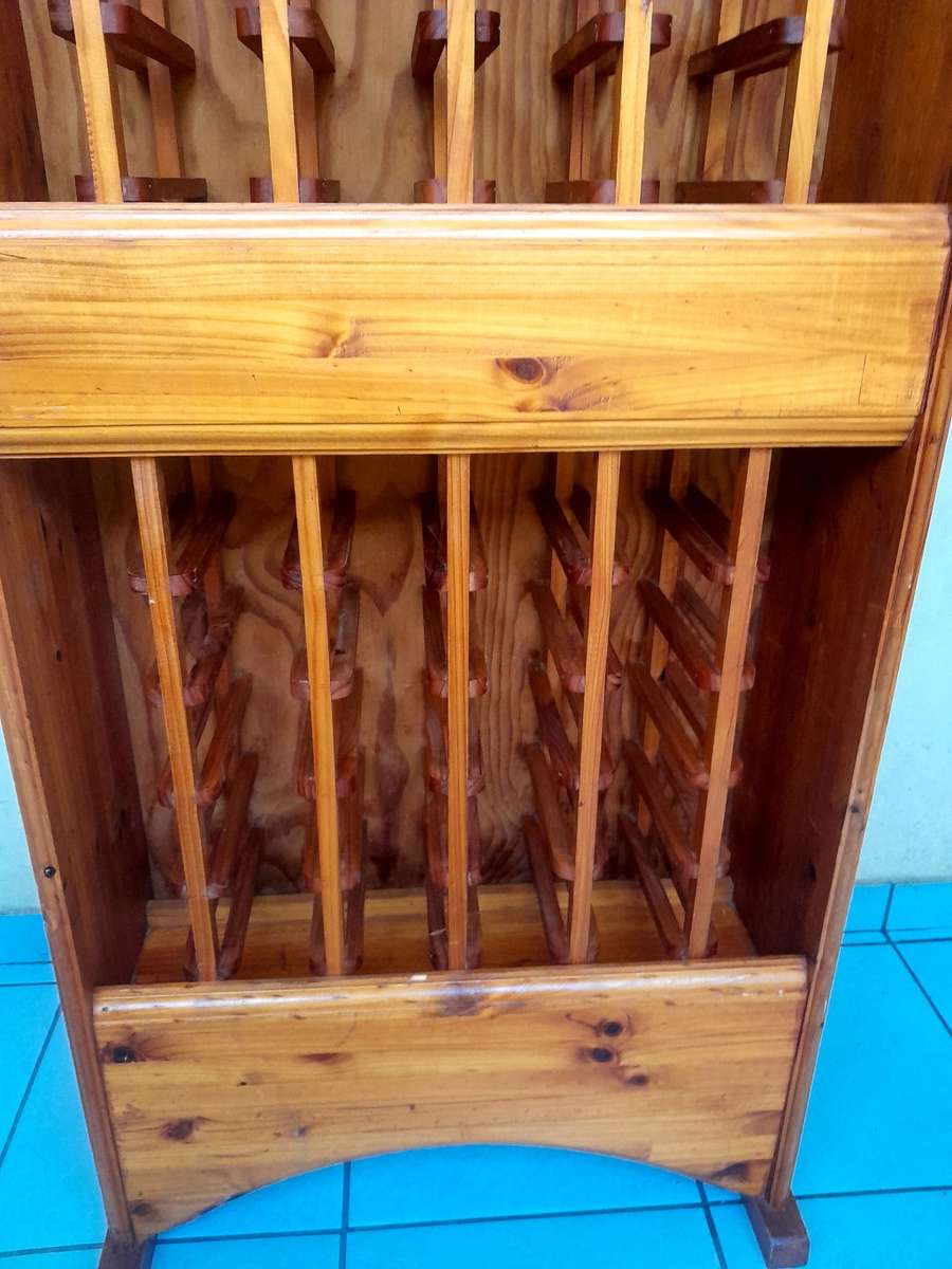VINTAGE 60BOTTLES SOLID WOOD WINE RACK