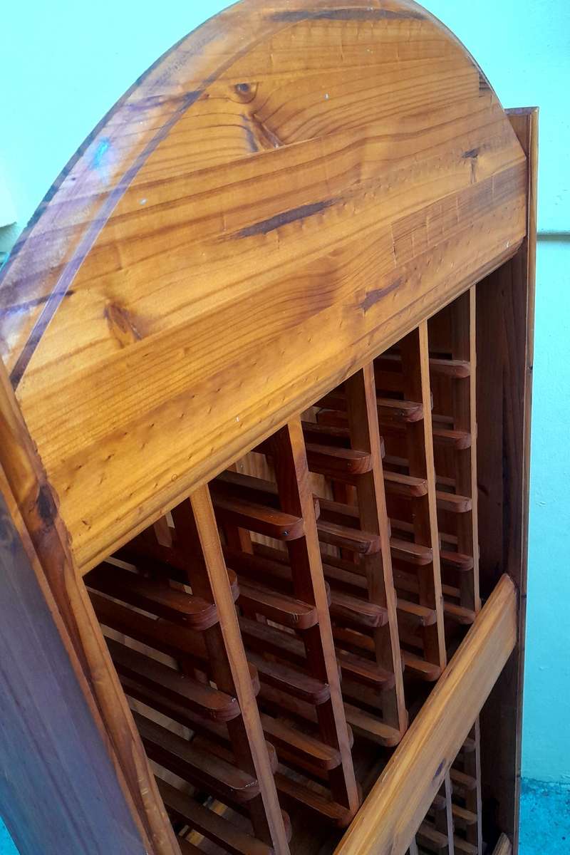 VINTAGE 60BOTTLES SOLID WOOD WINE RACK