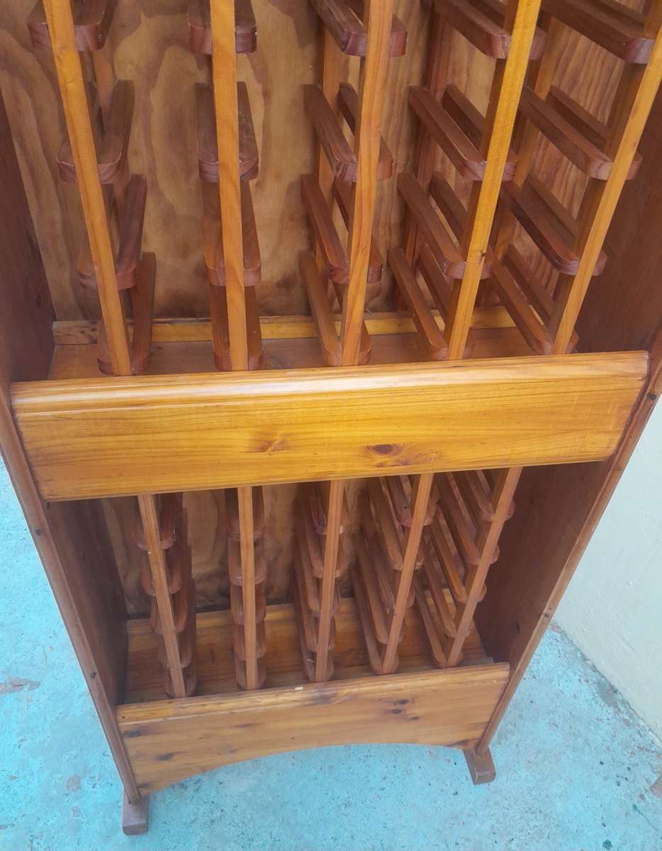 VINTAGE 60BOTTLES SOLID WOOD WINE RACK