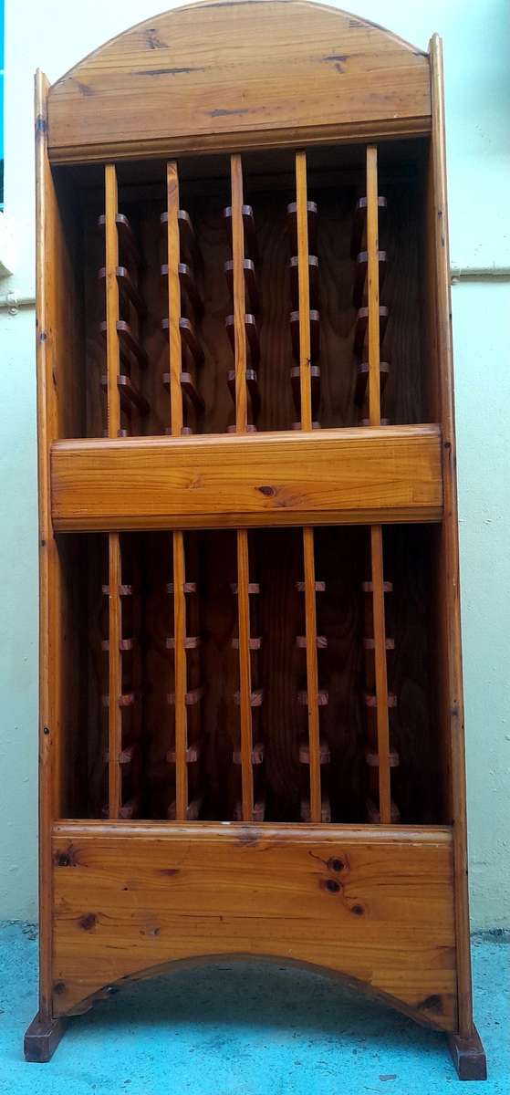 VINTAGE 60BOTTLES SOLID WOOD WINE RACK