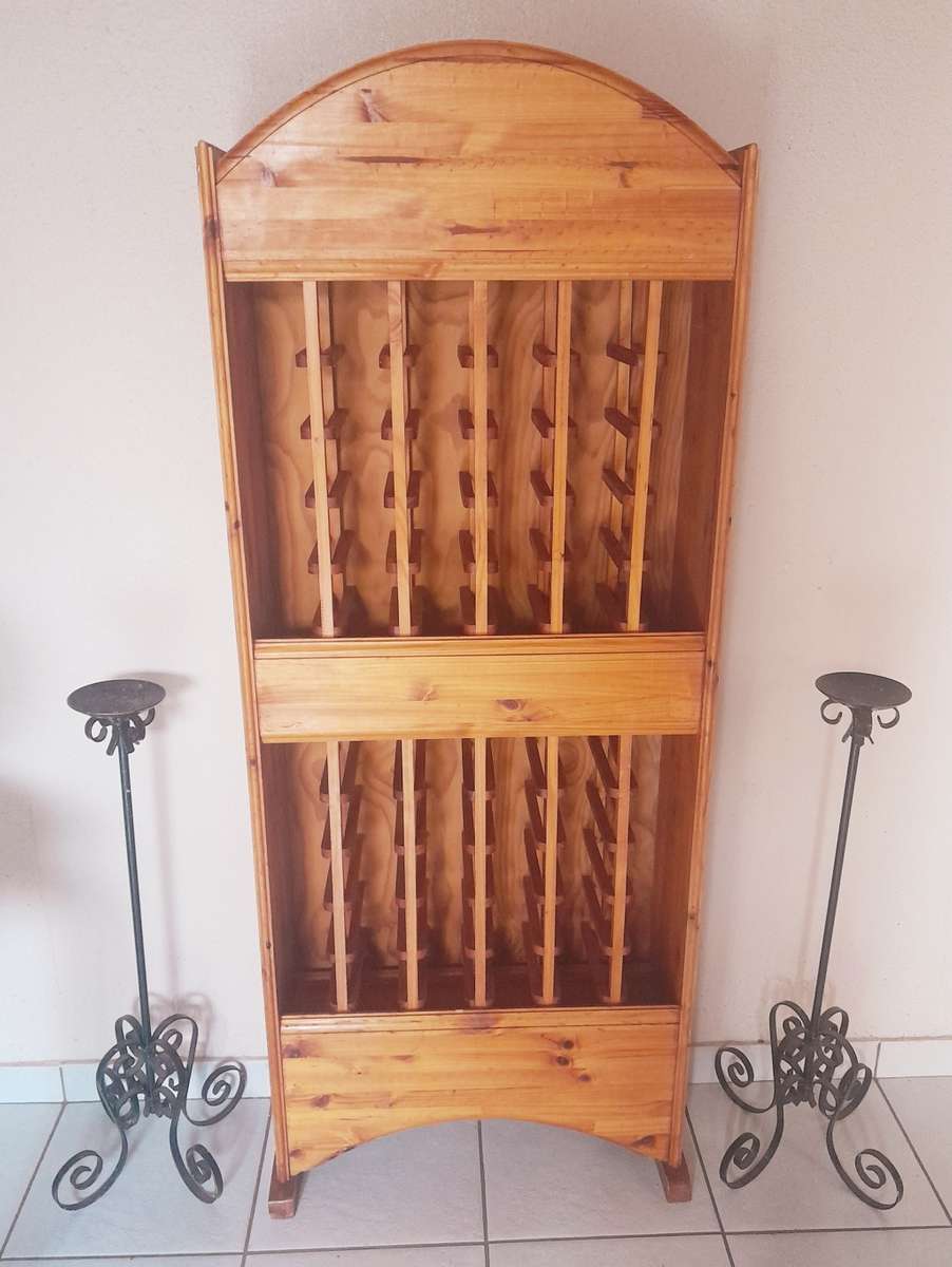 VINTAGE 60BOTTLES SOLID WOOD WINE RACK