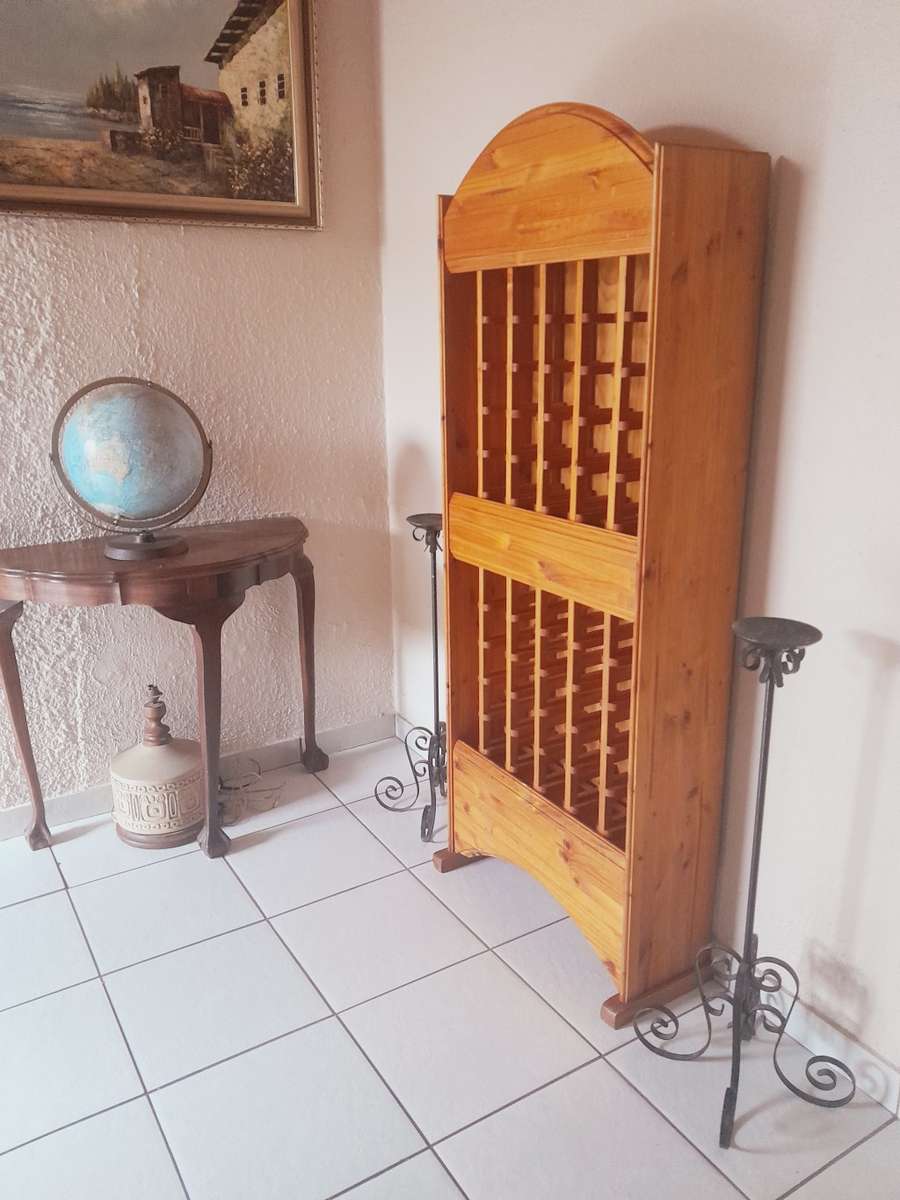 VINTAGE 60BOTTLES SOLID WOOD WINE RACK