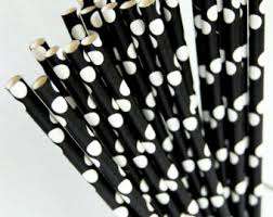 ***SALE*** Paper straws 25 - black dot