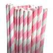 Paper straws 25 - light pink stripe