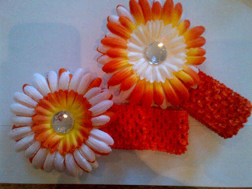 Baby Headband orange white