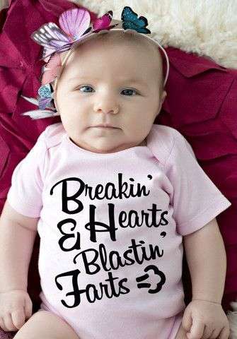 Baby vest - breakin hearts and blasting farts