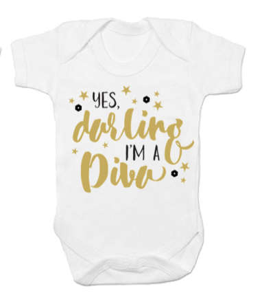 Baby vest - yes darling, im a diva