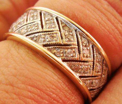 UK HALLMARKED 9CT GOLD DIAMOND ETERNITY RING SIZE J