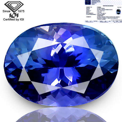 ***R58 630***3.18 Ct IGI Certified AAA Dazzling Top Fire Unheated Violetish Green Tanza