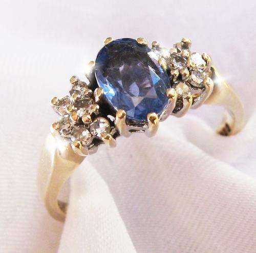 ***R26 460***UK HALLMARKED 9CT GOLD SAPPHIRE & DIAMOND RING SIZE L