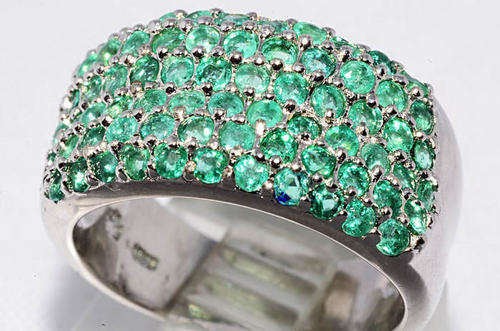 2.00CT CLUSTER NATURAL EMERALD RING BEAUTIFUL