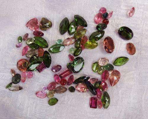 REAL!!! $3,500 25CT NATURAL MULTI-COLORED TOURMALINE LOOSE GEMSTONES MIXED CUTS!!