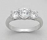 SOLID STERLING SILVER AND CZ RING