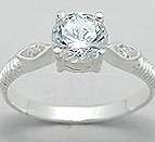 SOLID STERLING SILVER AND CZ RING