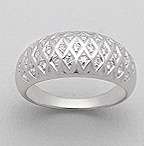 SOLID STERLING SILVER AND CZ RING SIZE 8