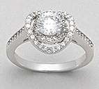 SOLID STERLING SILVER AND CZ RING