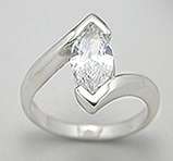 SOLID STERLING SILVER AND CZ RING