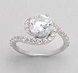 SOLID STERLING SILVER AND CZ RING