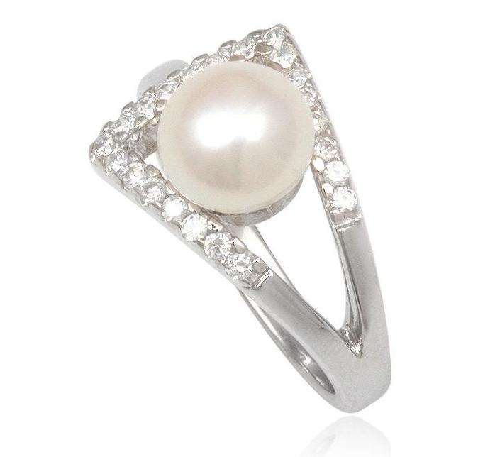 NATURAL SOLID SILVER AND PEARL RING