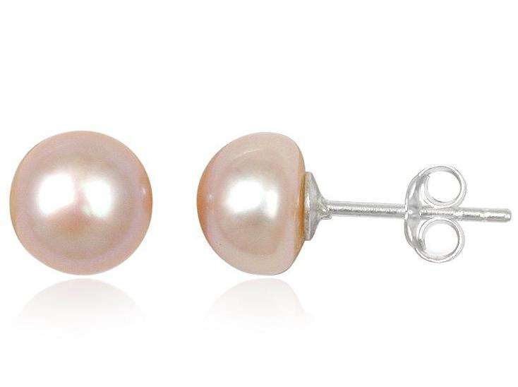 NATURAL SOLID SILVER AND PEARL EARRING