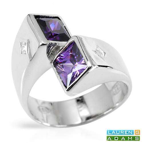 LAUREN G. ADAMS Irresistible Brand New Ring With 7.70ctw Cubic zirconia in 925 Sterling silver.