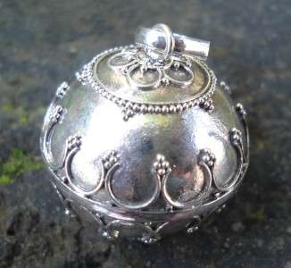 925 Sterling Silver Chime Ball Musical Pendant Balinese Size 22MM
