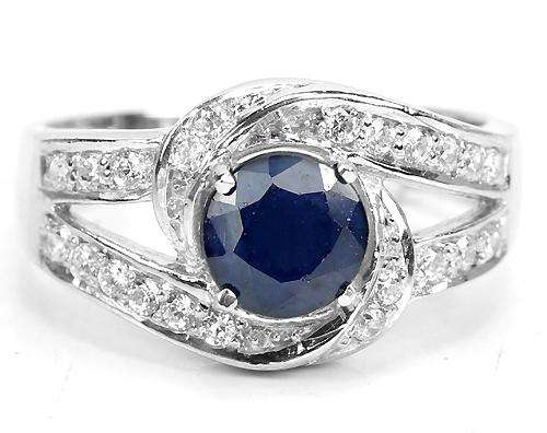 ***REAL STONES!!!*** NATURAL AAA BLUE SAPPHIRE STERLING 925 SILVER RING 8.5