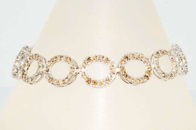 4.60CT NATURAL COGNAC DIAMOND CIRCULAR DESIGN BRACELET BEAUTIFUL