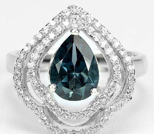 ***REAL STONES!!!*** GENUINE LONDON BLUE TOPAZ STERLING 925 SILVER RING 8.75