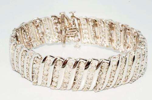 5.50CT NATURAL HUGE ROUND CUT DIAMOND CLUSTER BRACELET