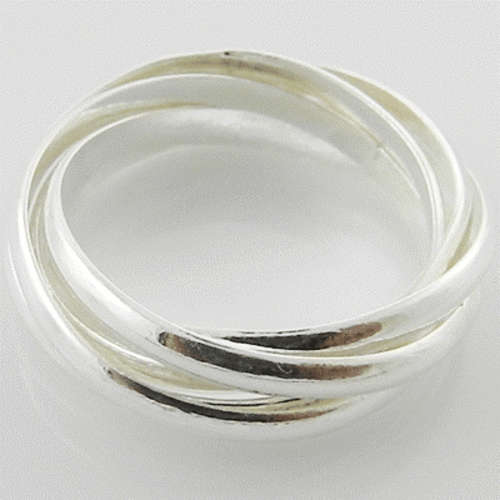 5 Spin Plain SOLID Silver 925 ring