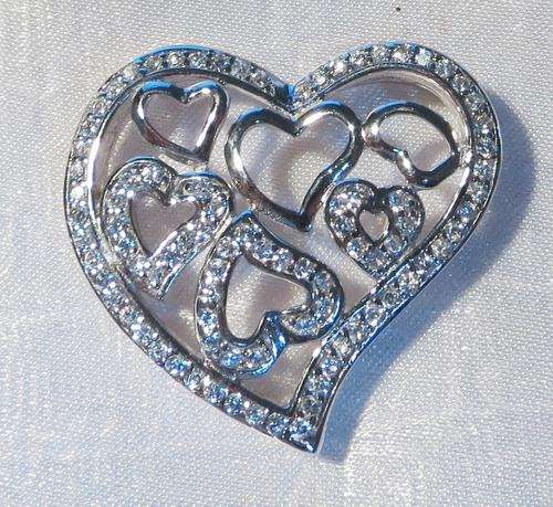 SOLID STERLING SILVER AND CZ PENDANT