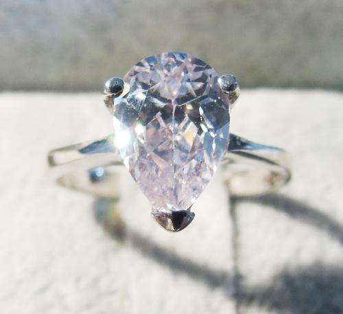SOLID STERLING SILVER AND CZ RING