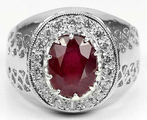 ***REAL STONES!!!*** NATURAL AAA BLOOD RED RUBY STERLING 925 SILVER RING 8.25