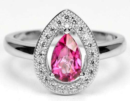 ***IN STOCK!!*** ***REAL STONES!!!*** GENUINE AAA PINK TOPAZ STERLING 925 SILVER RING 7.25