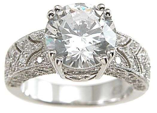 ***IN STOCK!!*** 3 CARAT .925 STERLING SILVER VINTAGE STYLE WEDDING ENGAGEMENT RING SIZE 5